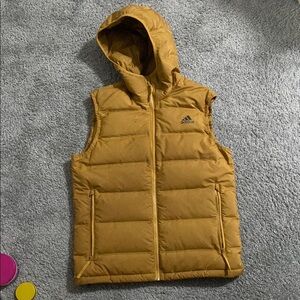 Adidas Tan Hooded Puffer Vest
